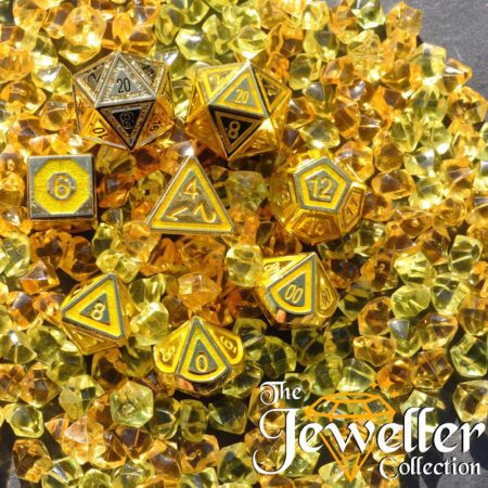 Metal rpg dice gold yellow