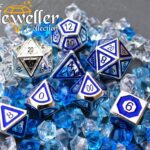 Metal rpg dice Silver Sapphire