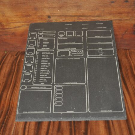 dnd character laser engraved slate placemat