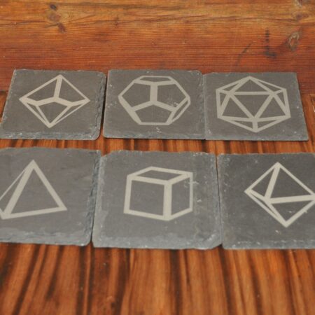 dice laser engraved slate coasters