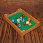 wood dice tray, dnd dice rolling