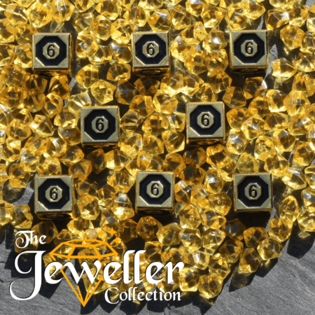 Metal D6 Dice Gold Black