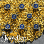 Metal D6 Dice Gold Blue