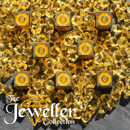 Metal D6 Dice Gold Orange