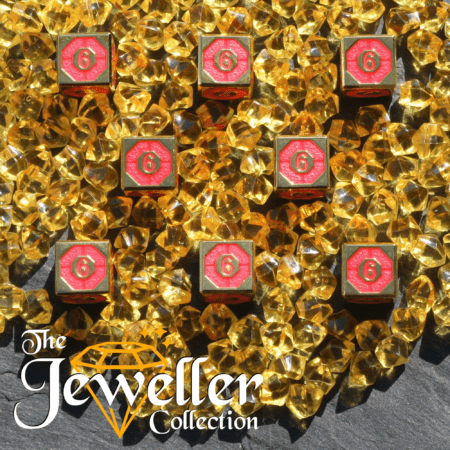 Metal D6 Dice Gold Pink