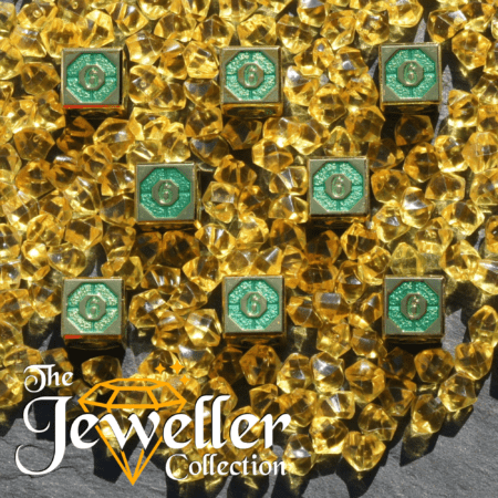 Metal D6 Dice Gold Turquoise