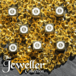 Metal D6 Dice Gold White