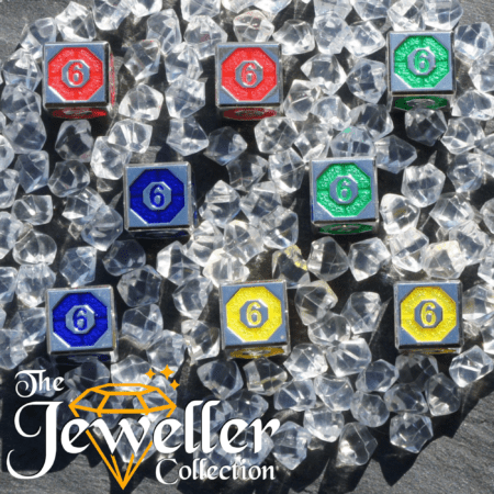 metal d6 dice set silver rainbow avatar