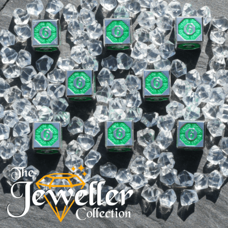 D6 Dice Silver Green