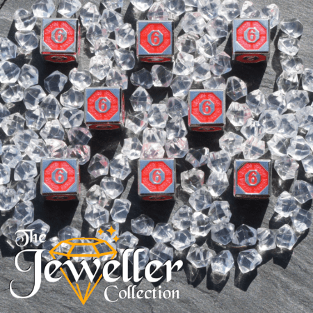 D6 Dice Silver Ruby