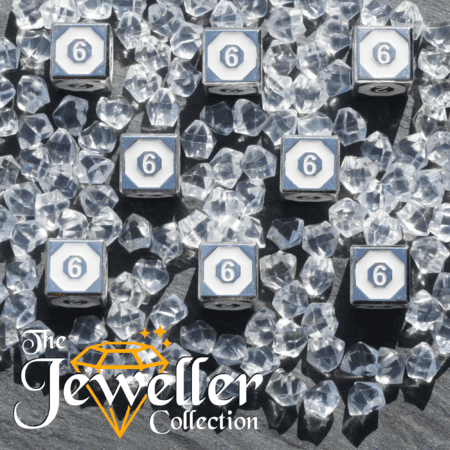 D6 Dice Silver White