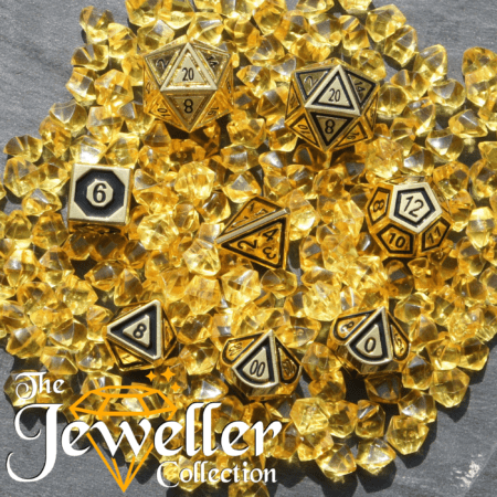 Metal RPG Dice Gold Black