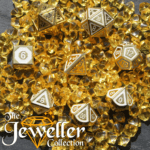 Metal RPG Dice Gold White