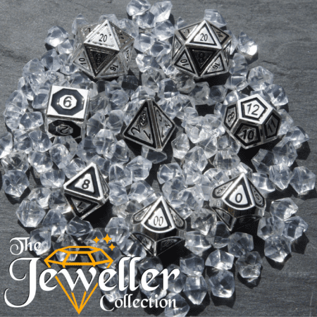 Metal RPG Dice Silver Black