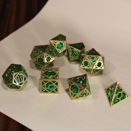 Hollow Metal, RPG, Green, 8Pc Metal Dice