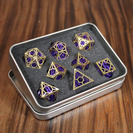 Hollow Metal, RPG, Purple, 8Pc Metal Dice